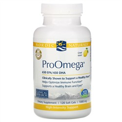 Nordic Naturals, ProOmega, лимон, 1000 мг, 120 мягких таблеток