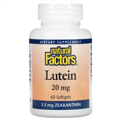 Natural Factors, Lutein, 20 mg, 60 Softgels