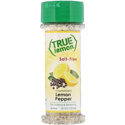 True Citrus, True Lemon, Кристаллизованный лимон и перец, Без соли, 2,12 унц. (60 г)