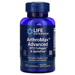 Life Extension, ArthroMax Advanced, усовершенствованный состав, NT2 Collagen и ApresFlex, 60 капсул
