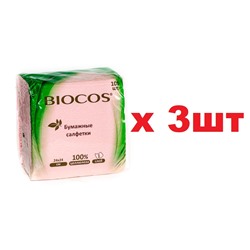 Biocos Бумажные салфетки 100шт цветные 3шт