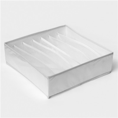 Органайзер для хранения белья LaDо́m, 7 ячеек, 32×32×10 см, цвет белый