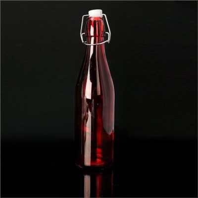 Бутылка стеклянная цветная гладкая 550 мл / 918-В /уп 48/ с бугельным замком