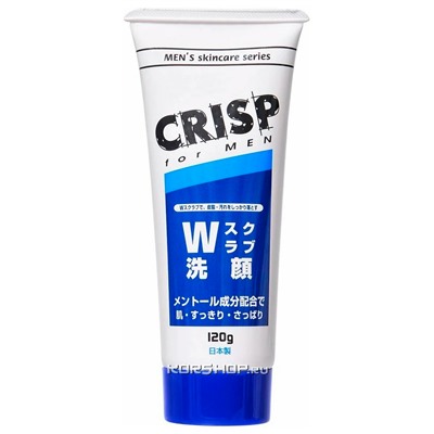 Отшелушивающий скраб для мужчин с ментолом W Crisp, Япония, 120 г