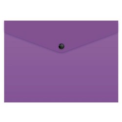 Папка с кнопкой  А5 150мкм PK803TA5VIO фиолетовая, кнопка черная (1657939) Бюрократ