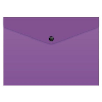 Папка с кнопкой  А5 150мкм PK803TA5VIO фиолетовая, кнопка черная (1657939) Бюрократ