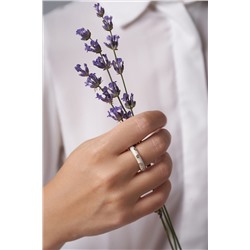 Кольцо женское разомкнутое с эмалью регулируемое кольцо со сверкающими кристаллами "Дежа вю" MERSADA #925619