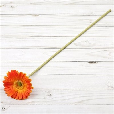 Цветок искусственный Гербера 43 см оранжевый / 1501 /уп 56/560/ латэкс