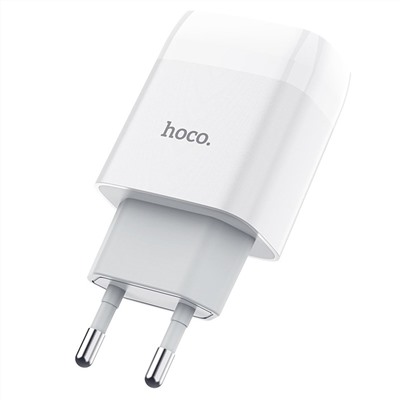 Адаптер Сетевой с кабелем Hoco C73A Glorious 2USB 2,4A/10W (USB/Type-C) (white)
