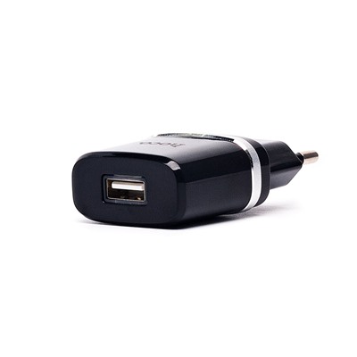 Адаптер Сетевой с кабелем Hoco C11 Smart single Q0.3 USB 1A/5W (USB/Micro USB) (black)