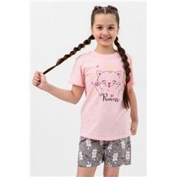 Пижама Малявка детская короткий рукав с шортами (Розовый)