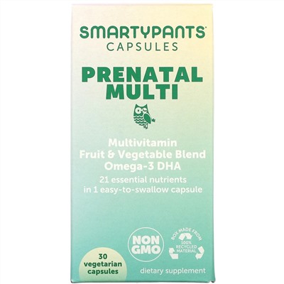 SmartyPants, Prenatal Multi, 30 Vegetarian Capsules