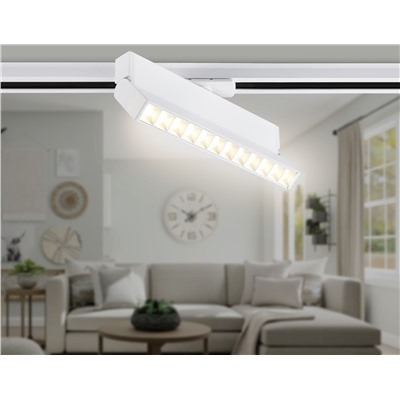 Светильник светодиодный трековый GL6815 WH белый LED 12W 3000K 24° 230*22*87