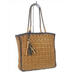 Летняя сумка-шоппер из джута, цвет крафт