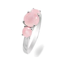 Кольцо из серебра розовый кварц, МЦВ172