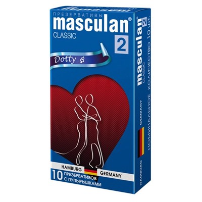 Презервативы Masculan Classic 2 Dotty с пупырышками - 10 шт.