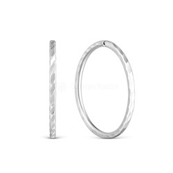 Серьги-конго из серебра с алмазной огранкой родированные - диаметр 2,5 см 2-186ар