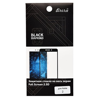 Защитное стекло Full Screen Brera 2,5D для "Nokia 2" (black)