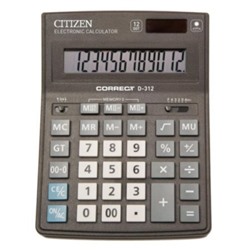 Калькулятор CITIZEN 12 разрядов BusinessLine CDB1201-BK 2 питания 205х155х28 мм CITIZEN
