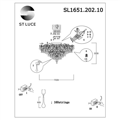 SL1651.202.10 Люстра потолочная ST-Luce Золотистый/Золотистый G9 10*5W