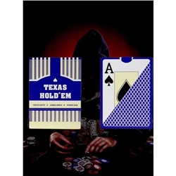 Карты игральные пластиковые синие Texas Hold'em