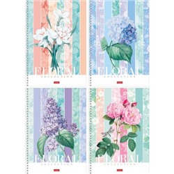 Тетрадь А4  96л линия на спирали "Floral collection" (083019) Хатбер