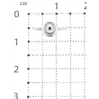 Кольцо из серебра с синим сапфиром родированное 925 пробы SR02986B-SP