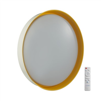 7711/EL COLOR SN 102 Светильник пластик/желтый LED 70Вт 3000-6000К D500 IP43 пульт ДУ TUNA YELLOW