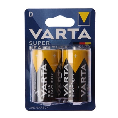 Батарейка солевая Varta SUPER LIFE D набор 2 шт