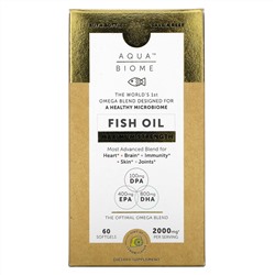 Enzymedica, Aqua Biome, рыбий жир с максимальной эффективностью, лимонный вкус, 2000 мг, 60 капсул