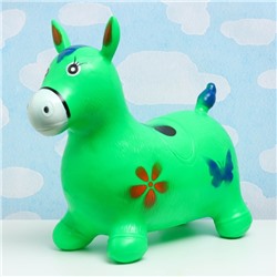 Игрушка - прыгун детская "Лошадка" резиновая надувная, 49х24см, зеленая