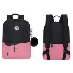 Рюкзак молодежный RXL-320-2/3 черный - розовый 24х34х12 см GRIZZLY