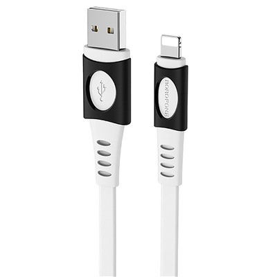 Кабель USB - Apple lightning Borofone BX35 Carib (повр. уп)  100см 2,4A  (white)