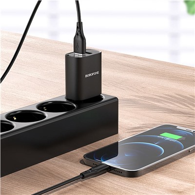 Кабель USB - Apple lightning Borofone BX48  100см 2,4A  (black)