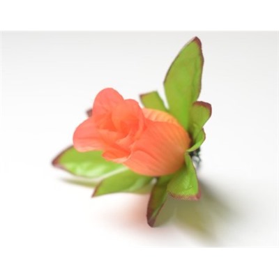 Искусственные цветы, Голова бутона розы с листом (d-50mm) для ветки, венка
