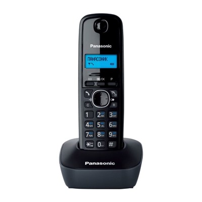 Радиотелефон DECT Panasonic KX-TG1611RUH, Caller ID, AOH, телефонная книга, черный