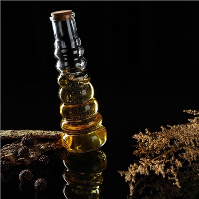 Бутылка стеклянная для соусов и масла с пробковой крышкой Доляна «Парфе. Гармонь», 400 мл, 21,8×7,5 см