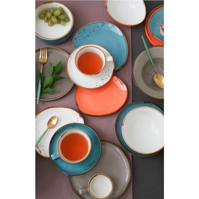 Тарелка фарфоровая пирожковая Magistro «Церера», d=18 см, цвет оранжевый