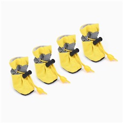 Ботинки для собак "Уют" с утяжкой, набор 4 шт, размер 1 (3, 5 х 2, 5 см) жёлтые