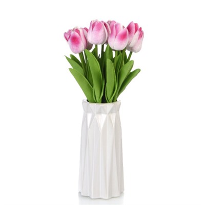 Цветок искусственный Тюльпан малиново-розовый 33 см / J125-2 /уп 150/1500/ латэкс