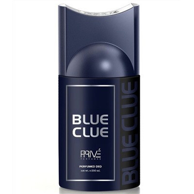 Дезодорант-спрей Prive BLUE CLUE Парфюмированный для мужчин , цитрусово-цветочный аромат, 250 мл