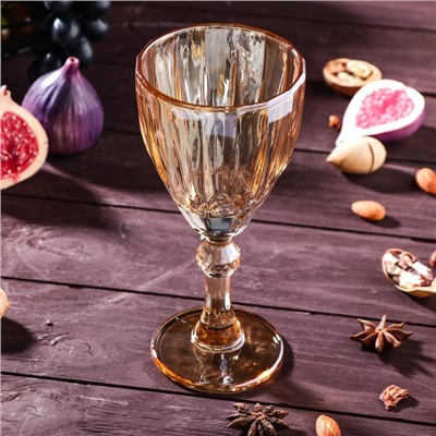 Бокал из стекла для вина «Бал», 240 мл, 8,5×18,5 см, цвет золотой