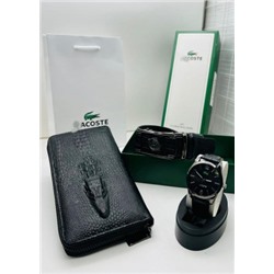 Подарочный набор для мужчины ремень, кошелек, часы + коробка #21214669