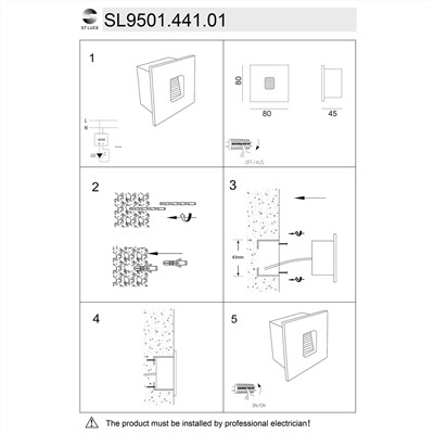 SL9501.441.01 Светильник уличный настенный ST-Luce Черный LED 1*1W 4000K