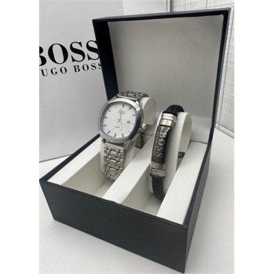 Подарочный набор для мужчины часы, браслет + коробка #21177526