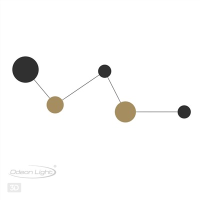 4211/38WL HIGHTECH ODL20 189 черн/золот/металл Настенный светильник провод 1,7м LED 25W GALAXY