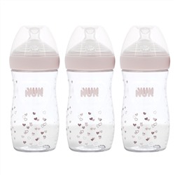 NUK, Simply Natural, Bottles, Pink, 1+ Month, Medium, 2 Bottles, 9 oz (270 ml)