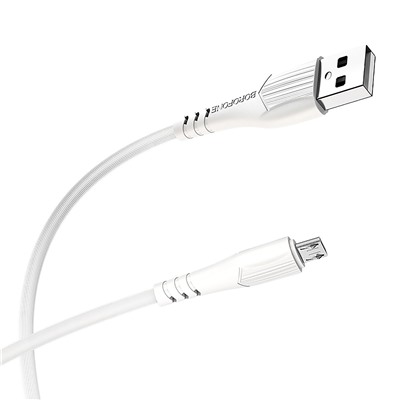 Кабель USB - micro USB Borofone BX37 Wieldy (повр. уп)  100см 2,4A  (white)