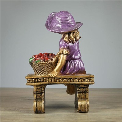 Садовая фигура "Девушка на скамье" бронза, 21х28х44см
