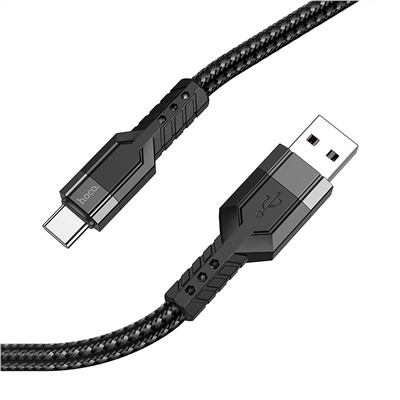 Кабель USB - Type-C Hoco U110  120см 3A  (black)